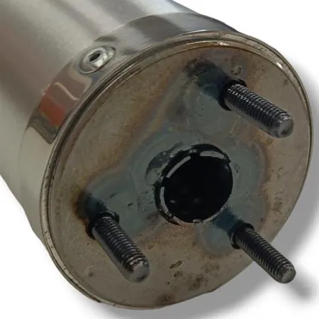 Silenziatore Giannelli in alluminio con forma tonda da abbinare alla pancia espansione codice 34076HF per ciclomotore enduro Sherco HRD 50 cc prodotti dal 1999 fino al 2002, codice 34077HF