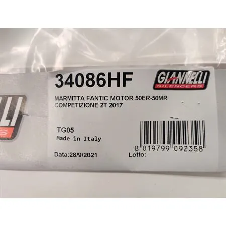 Marmitta enduro/cross 2T 2 Tempi Fantic Motor 50ER - 50MR Competizione, codice 34086HF