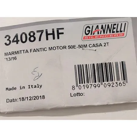 Marmitta enduro/cross 2T 2 Tempi Fantic Motor 50M - 50Casa 2T, codice 34087HF