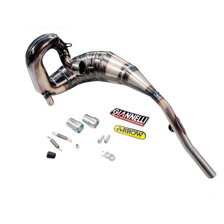 Marmitta espansione Giannelli modello Sonic con diametro imbocco silenziatore da 22 mm per enduro e motard Beta RR 50cc prodotti dal 2021 fino al 2022 con type C5, codice 34090HF