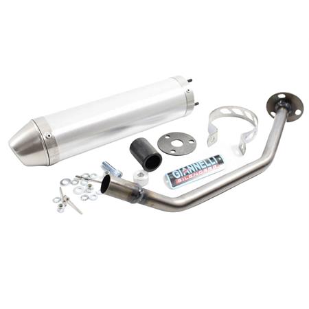 Silenziatore Giannelli in alluminio per ciclomotore Beta rr 50 motard prodotti dal 2010  al 2011 versione giro basso e type be versione 13, ricambio 34689HF