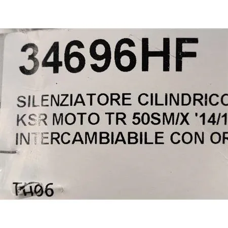Silenziatore cilindro carbonio diam.70mm ksr moto tr50sm, ricambio 34696HF