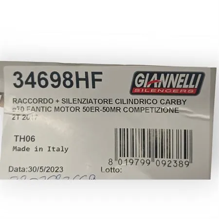 Silenziatore carbonio enduro/cross 2T 2 Tempi Fantic Motor 50ER - 50MR Competizione, codice 34698HF
