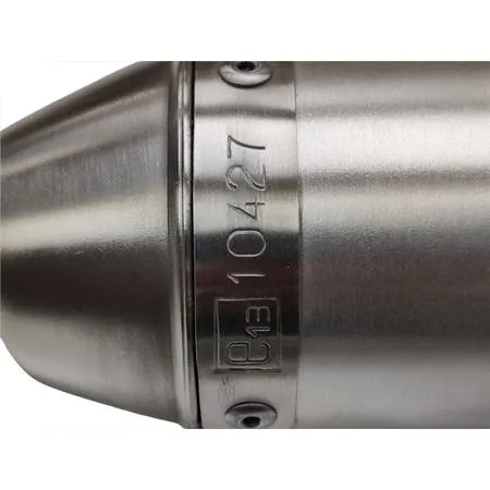 34701HF Silenziatore cilindrico Giannelli in alluminio completo di raccordo e bulloneria per ciclomotore Beta RR 50 modello enduro e motard prodotti dal 2017 in poi e con type C3