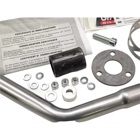 34701HF Silenziatore cilindrico Giannelli in alluminio completo di raccordo e bulloneria per ciclomotore Beta RR 50 modello enduro e motard prodotti dal 2017 in poi e con type C3