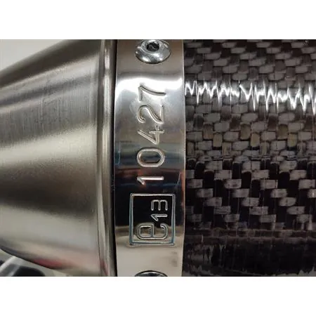 34702HF Silenziatore cilindrico Giannelli in carbonio completo di raccordo e bulloneria per ciclomotore Beta RR 50 modello enduro e motard prodotti dal 2017 in poi e con type C3