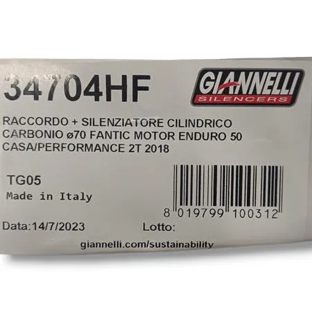 Silenziatore carbonio enduro/cross 2T 2 Tempi Fantic Motor Casa 50/Performance 2T, codice 34704HF