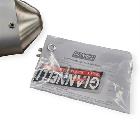 Silenziatore Giannelli Sonic 34718HS per BETA ENDURO/MOTARD RR 50cc prodotti dal 2022 in poi (type C5) con Ø innesto 24mm omologato in alluminio anodizzato argento