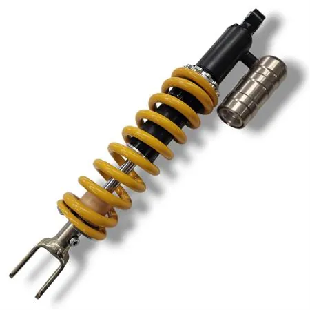 Mono ammortizzatore posteriore HM-Vent regolabile precarico molla con serbatoio a gas e monta su tutte le versioni HM e Vent 50 con attacco occhiello e forchetta prodotti dal 1995 in poi, ricambio K02720755