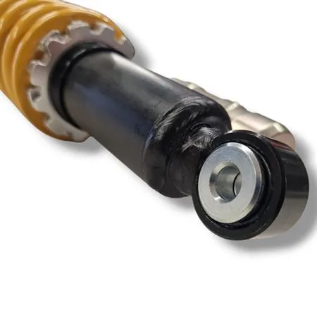 Mono ammortizzatore posteriore HM-Vent regolabile precarico molla con serbatoio a gas e monta su tutte le versioni HM e Vent 50 con attacco occhiello e forchetta prodotti dal 1995 in poi, ricambio K02720755