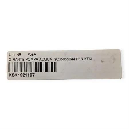 KSK1921197 Girante pompa acqua 79235055044 specifica per KTM prodotti dopo il 2016 e VENT CROSS/BAJA/DERAPAGE 125 2t 2021