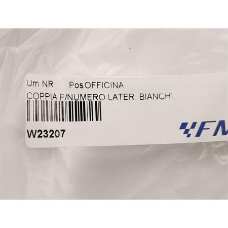 Coppia fianchetti sotto sella posteriori HM - Vent in plastica di colore bianco senza grafiche per HM e Vent 50 cc e 125 cc enduro e motard, ricambio W23207