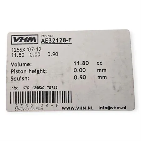 AE32128-F Inserto per testa VHM da 11,80cc - specifico enduro - per KTM EXC 125 2007-2012 e SX 125 2007-2012, HUSABERG TE 125 2012-2014