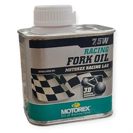 Olio forcelle racing Motorex con densità 7,5W - lattina da 250 ml, ricambio M308016