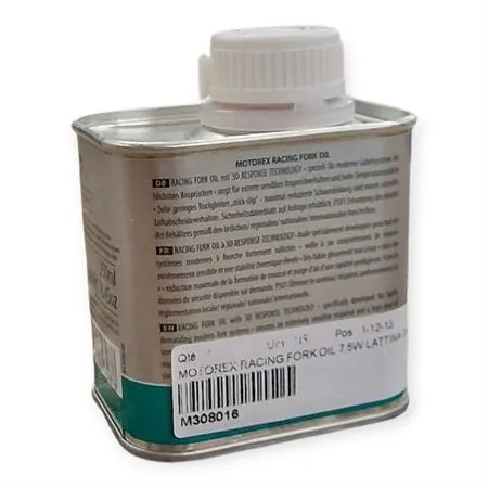 Olio forcelle racing Motorex con densità 7,5W - lattina da 250 ml, ricambio M308016