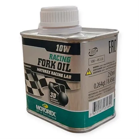 Olio forcelle racing Motorex con densità 10W - lattina da 250 ml, ricambio M308017