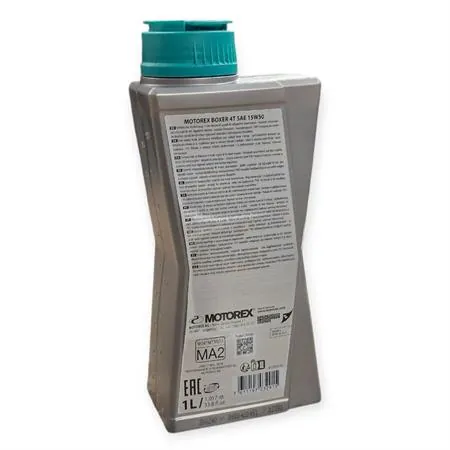 Olio motore Motorex Boxer 4 tempi 15W-50 JASO MA, API SL/SJ/SH/SG - flacone da 1 litro, ricambio M308240