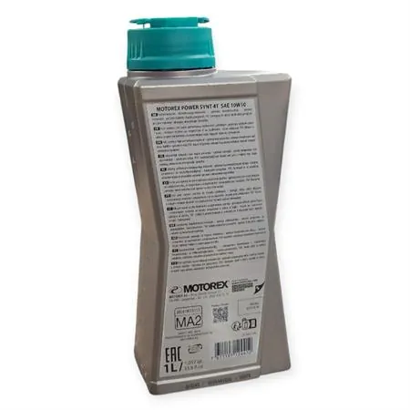 Olio motore Motorex Power Synt 4 tempi 10W-50 JASO MA2, API SP/SN/SM - flacone da 1 litro, ricambio M308249