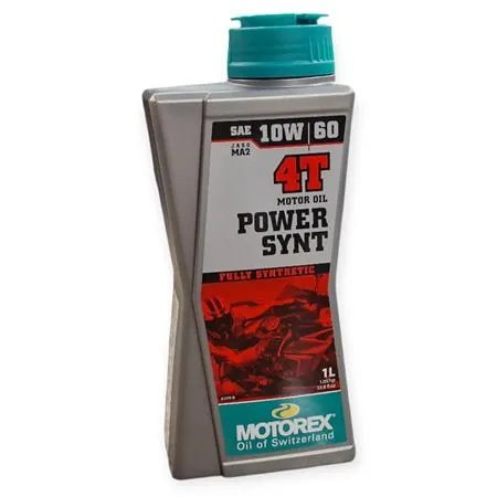 Olio motore Motorex Power Synt 4 tempi 10W-60 JASO MA2, API SP/SN/SM - flacone da 1 litro, ricambio M308252