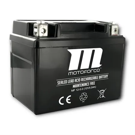 Batteria motoforce racing potenziata  12 Volt 5 ah senza manutenzione, sostituisce il modello YB4L-B ed è ideale per scooter truccati, ricambio MF0100110