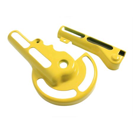 Copridisco e copricanna originali Malaguti di colore giallo pastello per scooter Malaguti F10 jet line, ricambio 06309370