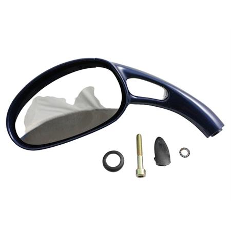 Specchietto retrovisore sinistro completo di attacchi verniciato blu (Phantom Malaguti), ricambio 08801864