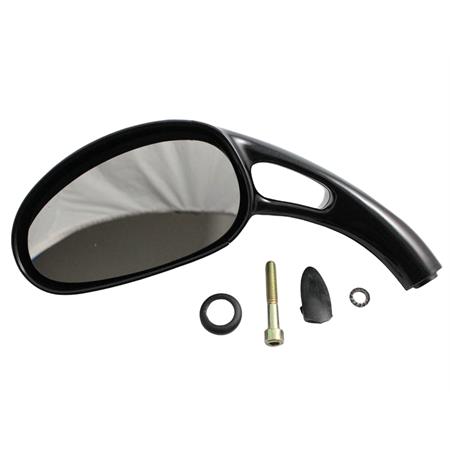 Specchietto retrovisore sinistro completo di attacchi colore nero metallizzato (Phantom Malaguti), ricambio 08801883