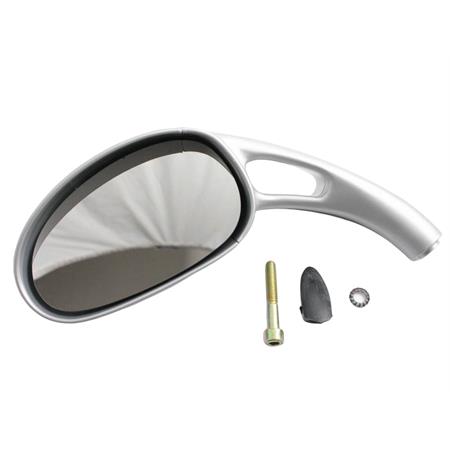 Specchietto retrovisore sinistro completo di attacchi verniciato argento (Phantom Malaguti), ricambio 08801888