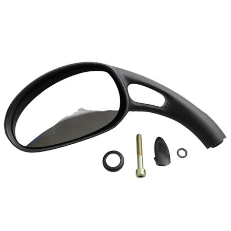 Specchietto retrovisore sinistro completo di attacchi verniciato nero opaco (Phantom Malaguti), ricambio 08801893