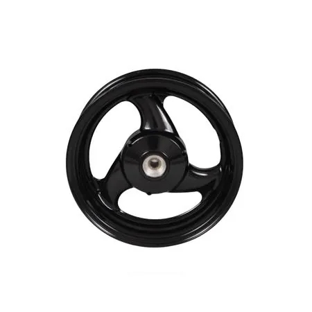 Ruota posteriore Grimeca nera tubeless a 3 razze completa di ceppi freno, leva e camma apertura ceppi per scooter Malaguti F12 Phantom 50 cc, ricambio 11003903