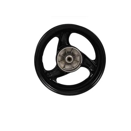 Ruota posteriore Grimeca nera tubeless a 3 razze completa di ceppi freno, leva e camma apertura ceppi per scooter Malaguti F12 Phantom 50 cc, ricambio 11003903