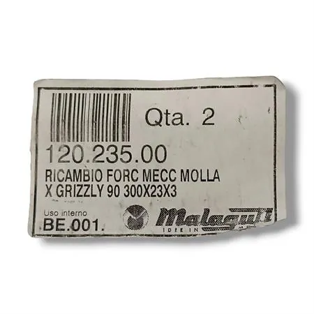 120.235.00 Ricambio  forcella   meccanica molla x grizzly RCX 12 1990 2000 
misura molla  300x23x3 ricambio 12023500
