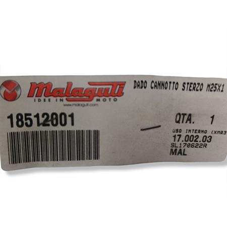 Dado cannotto sterzo m25x1, ricambio 18512001