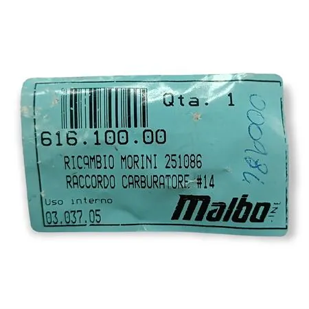 Raccordo carburatore -14 (Malaguti), ricambio 61610000