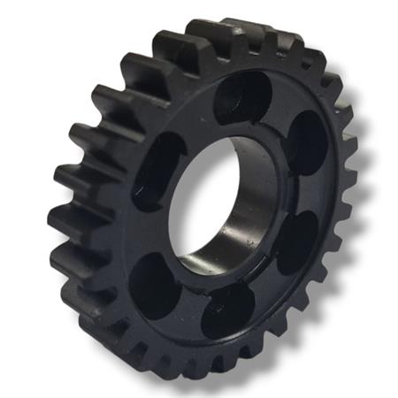 Ingranaggio 4° velocità sul secondario (z=27) originale Malaguti montato nei motori Minarelli serie AM6, ricambio 74016900