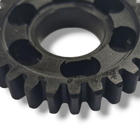 Ingranaggio 4° velocità sul secondario (z=27) originale Malaguti montato nei motori Minarelli serie AM6, ricambio 74016900