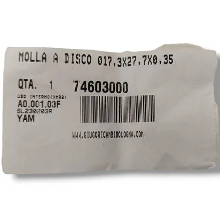 74603000 Molla a disco frizione AM6 con misure 17.3x27.7x0.3 (Malaguti)