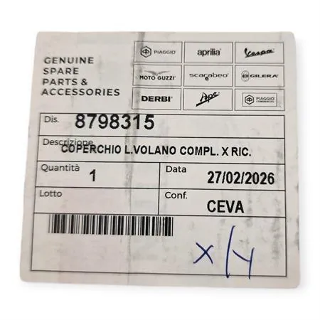 MP8798315 Coperchio copri volano in alluminio con pompa acqua originale Piaggio per maxi scooter 125/250/300 cc