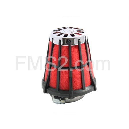 Filtro aria Red Filter E5 con gabbia nera e diametro attacco carburatore da 38mm abbinabile ai carburatori dell'orto PHBL fino alla misura 25, ricambio 04241150