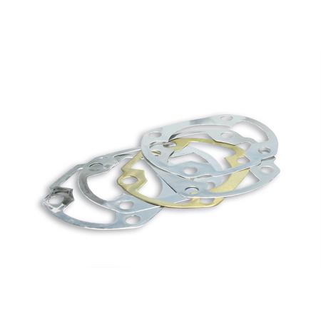 Busta guarnizioni multi spessore base cilindro Malossi per gruppi termici diametro 40 e 47,6 mm in alluminio con testa mono pezzo scooter con motore Minarelli orizzontale aria e liquido, ricambio 118950B