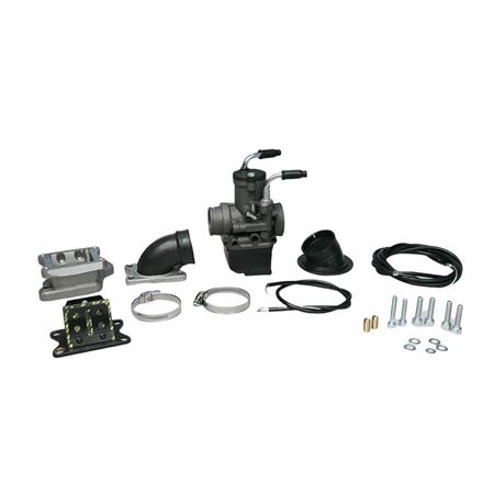 Impianto alimentazione Malossi con carburatore dell'orto phbh 30 b con collettore lamellare al carter per Piaggio vespa PXe T5, ricambio 1615895