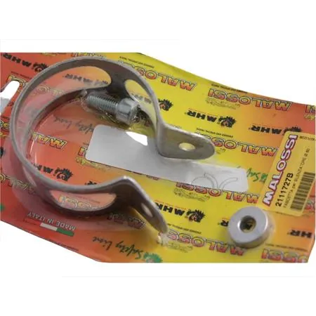 Fascetta in alluminio per silenziatore marmitta Malossi con diametro esterno da 60 mm e applicabile a tutti i modelli di marmitte Malossi da scooter, enduro e motard 50 e stradali 50 cc, ricambio 2111727B