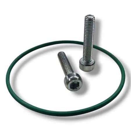 Fondello posteriore in alluminio per silenziatore diametro 60 mm Malossi lato uscita beccuccio scarico completo di O-Ring viton verde e viti di fissaggio M5x25 mm, ricambio 2519783