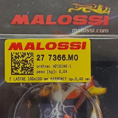 277366M0 Lastre 100x100 mm fibra di karbonit -fibra di vetro Malossi