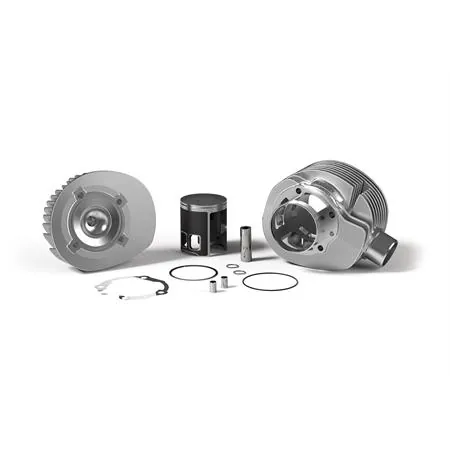 3116349 Gruppo termico Malossi MHR in alluminio con diametro 68,5 mm CVF2 e spinotto da 16 mm e corsa 57 mm completo di testa per Piaggio Vespa Cosa 1 e 2 200 cc, P200E, e PX200E tutte le versioni 200 cc