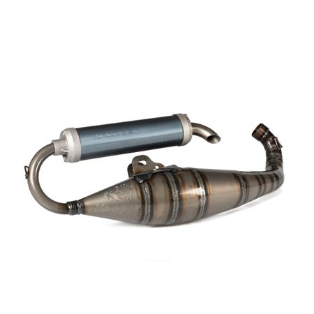 Marmitta racing Malossi MHR Team 3 specifica per gruppi termici Malossi 47,6 mm con collettore flangiato 4 bulloni Minarelli orizzontale liquido, ricambio 3216832