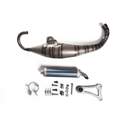 Marmitta racing Malossi MHR Team 3 specifica per gruppi termici Malossi 47,6 mm con collettore flangiato 4 bulloni Minarelli orizzontale liquido, ricambio 3216832