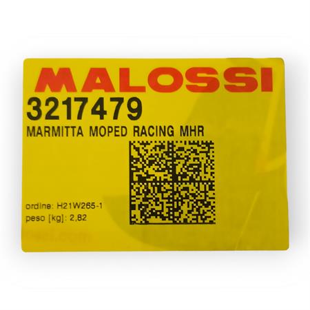 Marmitta Malossi moped racing mhr per ciclomotori Piaggio Ciao, Bravo, Si, Super Bravo, Boxer elaborati con gruppo termico Big Deps 3 o 4 prigionieri, ricambio 3217479