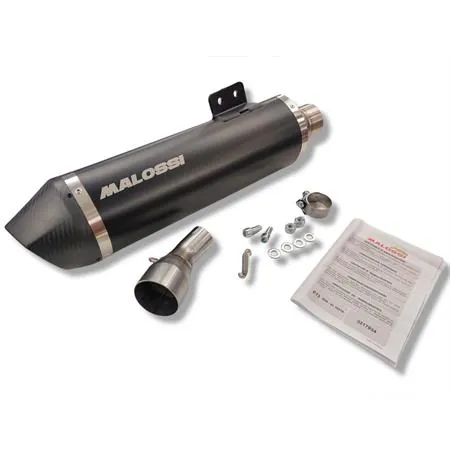 Silenziatore Malossi Maxi Wild Lion black con fondello in carbonio e per utilizzo collettori originali maxi scooter Kymco AK 550 euro 5 prodotti dal 2021 in poi (SBA1), ricambio 3217934
