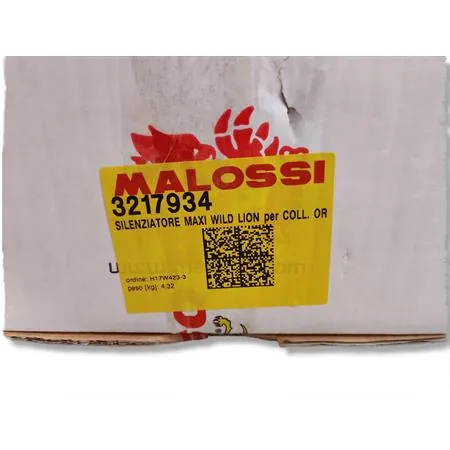 Silenziatore Malossi Maxi Wild Lion black con fondello in carbonio e per utilizzo collettori originali maxi scooter Kymco AK 550 euro 5 prodotti dal 2021 in poi (SBA1), ricambio 3217934